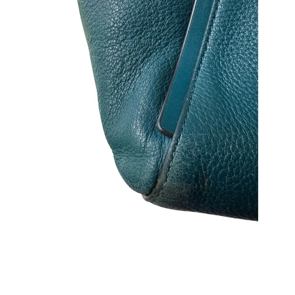 Michael Kors Whitney Large LeatherTeal Zippered Tote GUC